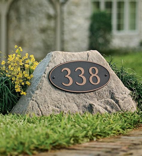 landscape stone with house number